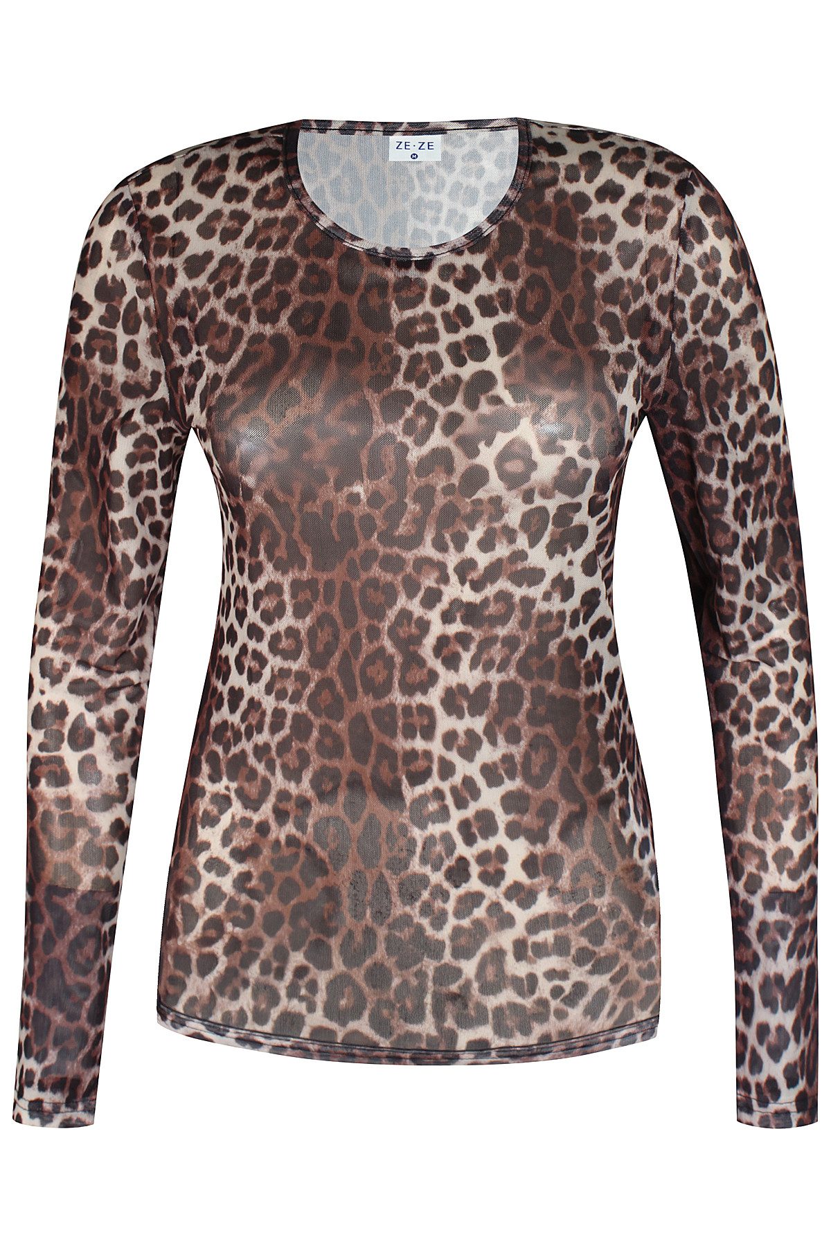 ZE-ZE Nordic Netzshirt Mesh Shirt Leo Print