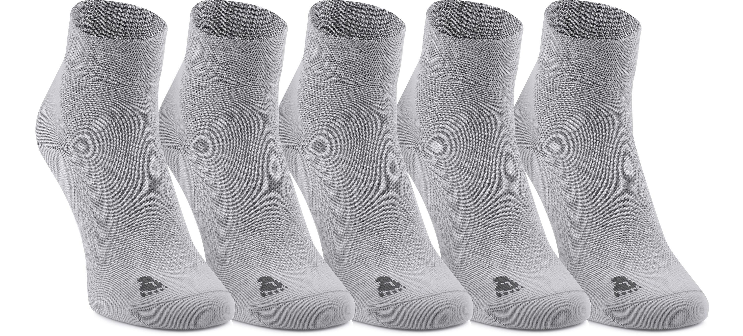 Ladeheid Socken Unisex 5 Pack Socken aus Baumwolle LASS0002 Hellgrau