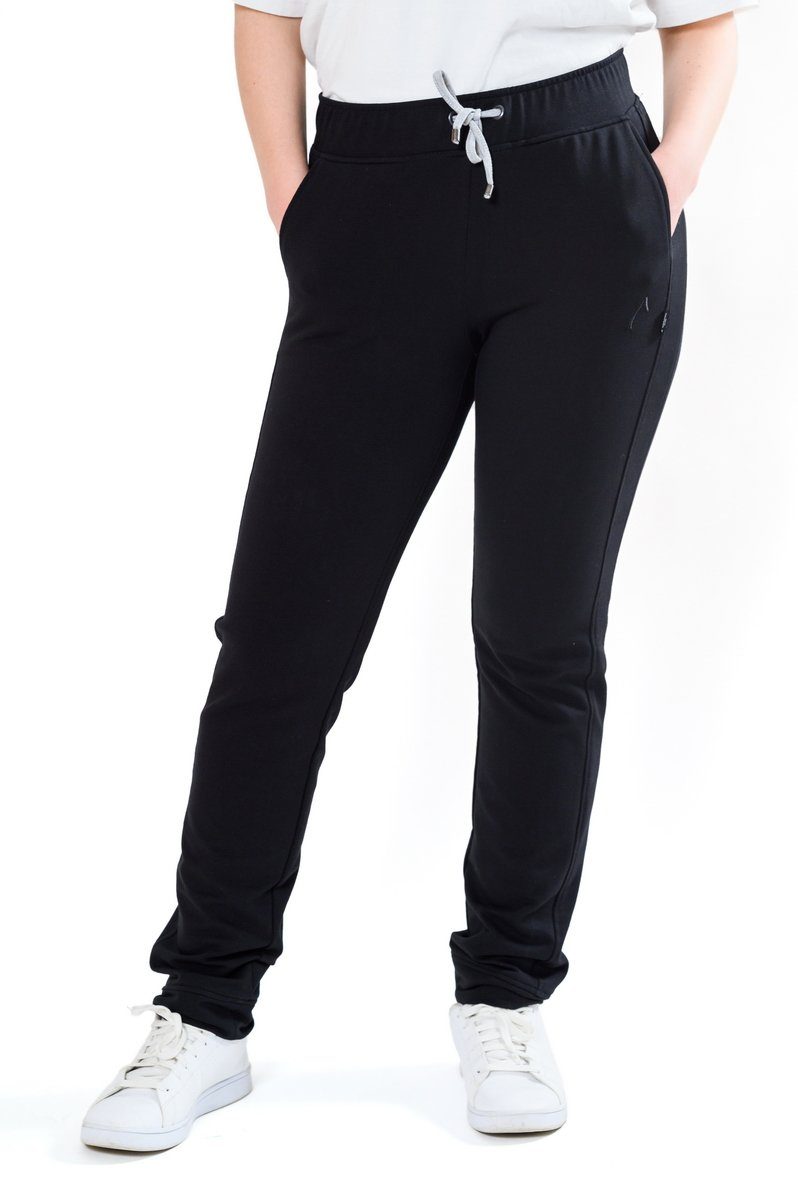 Authentic Damen & schwarz Jerseyhose in Übergrößen Bündchen mit Jerseyhose Sportive Klein Kurz-