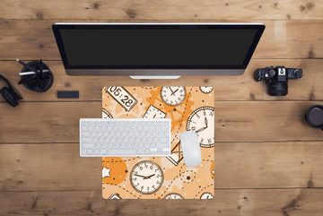 MuchoWow Gaming Mauspad Muster - Uhr - Sanduhr (1-St), Mousepad mit Rutschfester Unterseite, Gaming, 40x40 cm, XXL, Großes