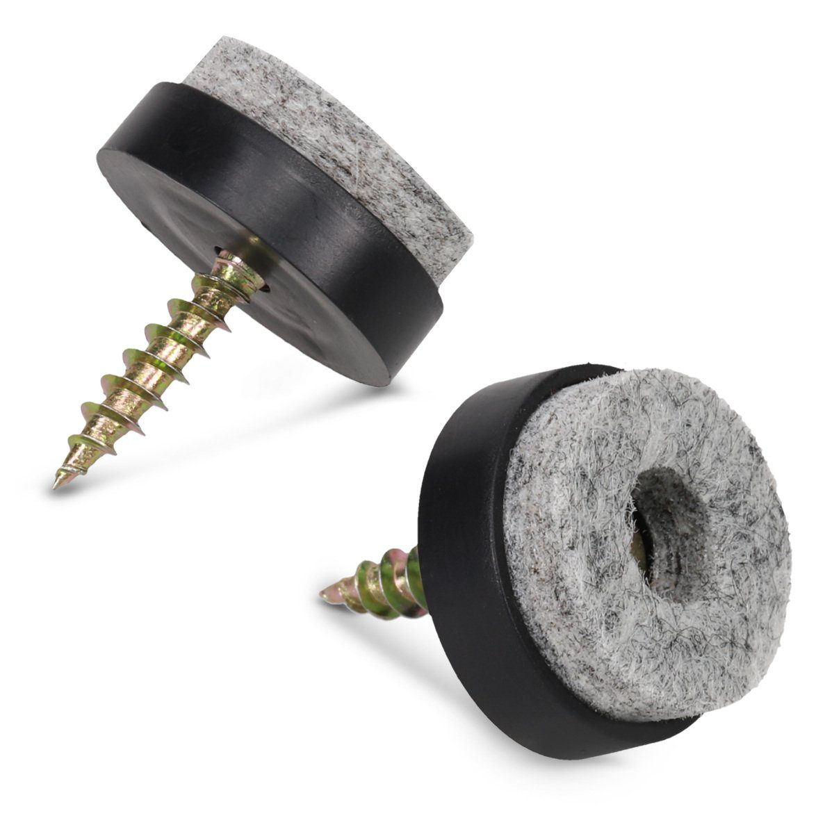 Möbelfuß 50x Filzgleiter mit Schraube, Bodenschutz für Möbel, rund, 20 mm