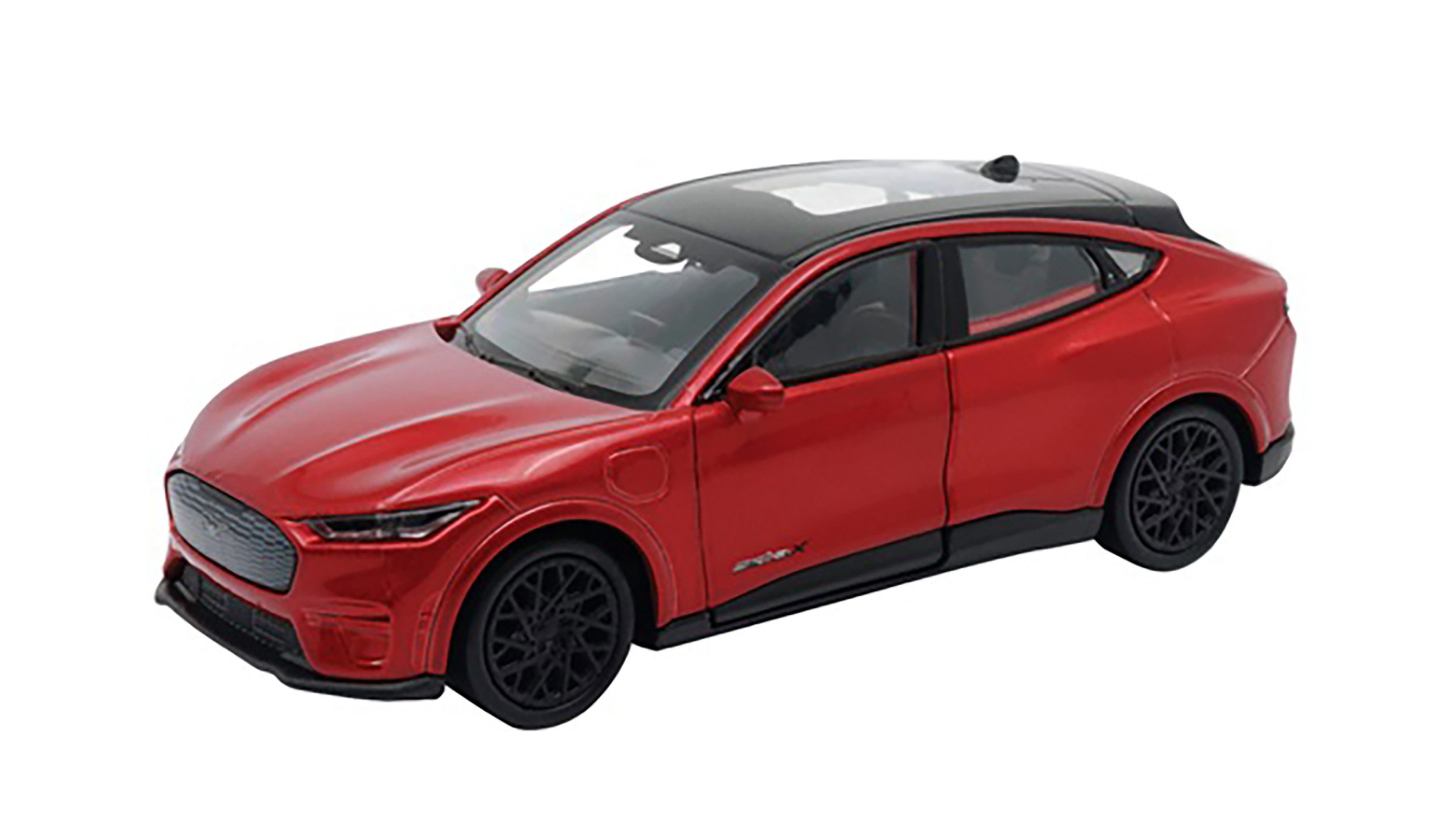Welly Modellauto FORD MUSTANG MachE GT 2023 12cm Modellauto 63 (Rot-Metallic), aus Metall mit Rückzugmotor Modell Auto Spielzeugauto