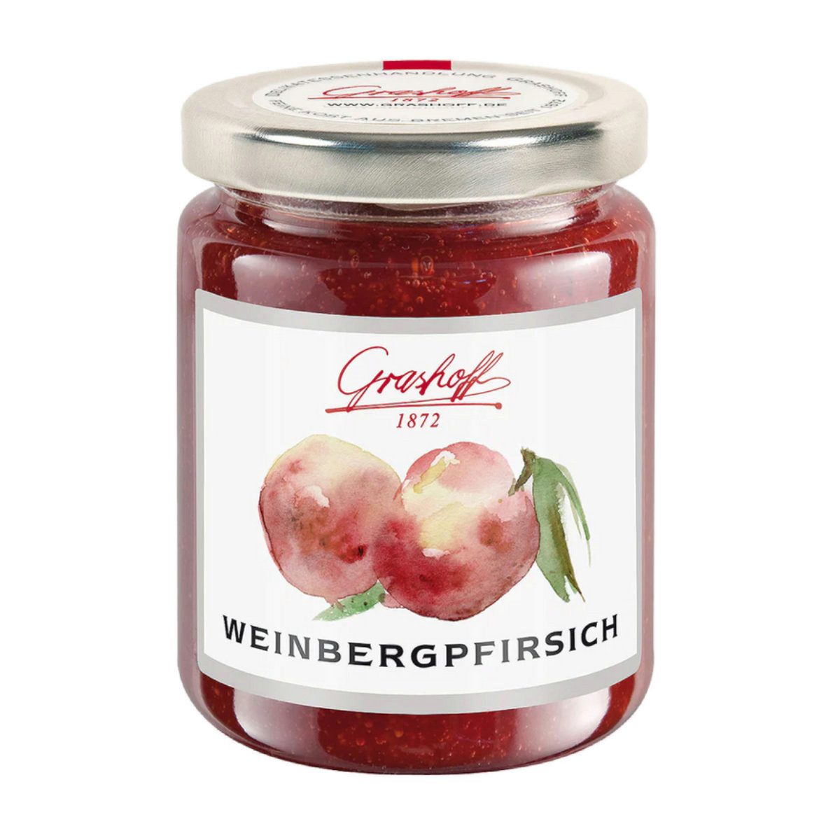 Grashoff Fruchtaufstrich, Grashoff Weinbergpfirsich Konfitüre Extra mit fruchtigen Früchten 250g