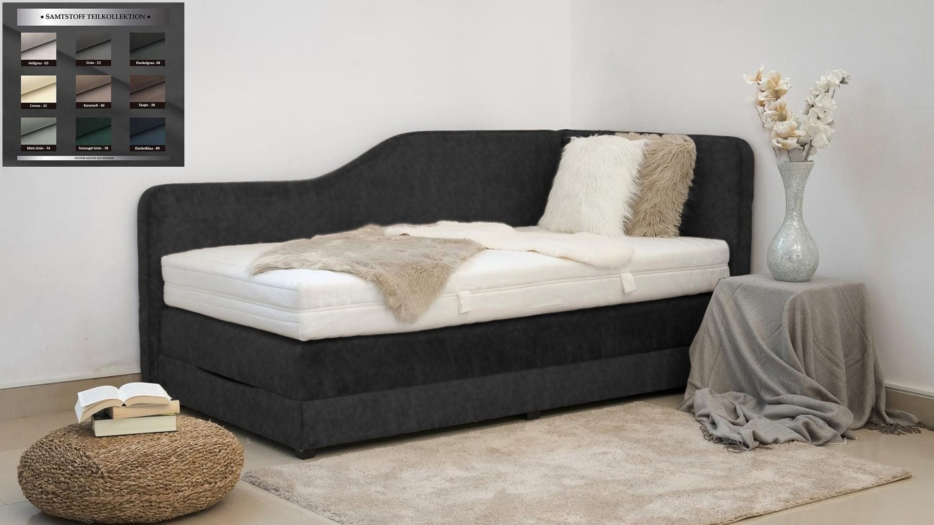 PAARA Boxspringbett Box Alexandria K Bettkasten Kopfteil verstellbar, inkl. Matratze und Topper, mit einzigartigem Belüftungssystem