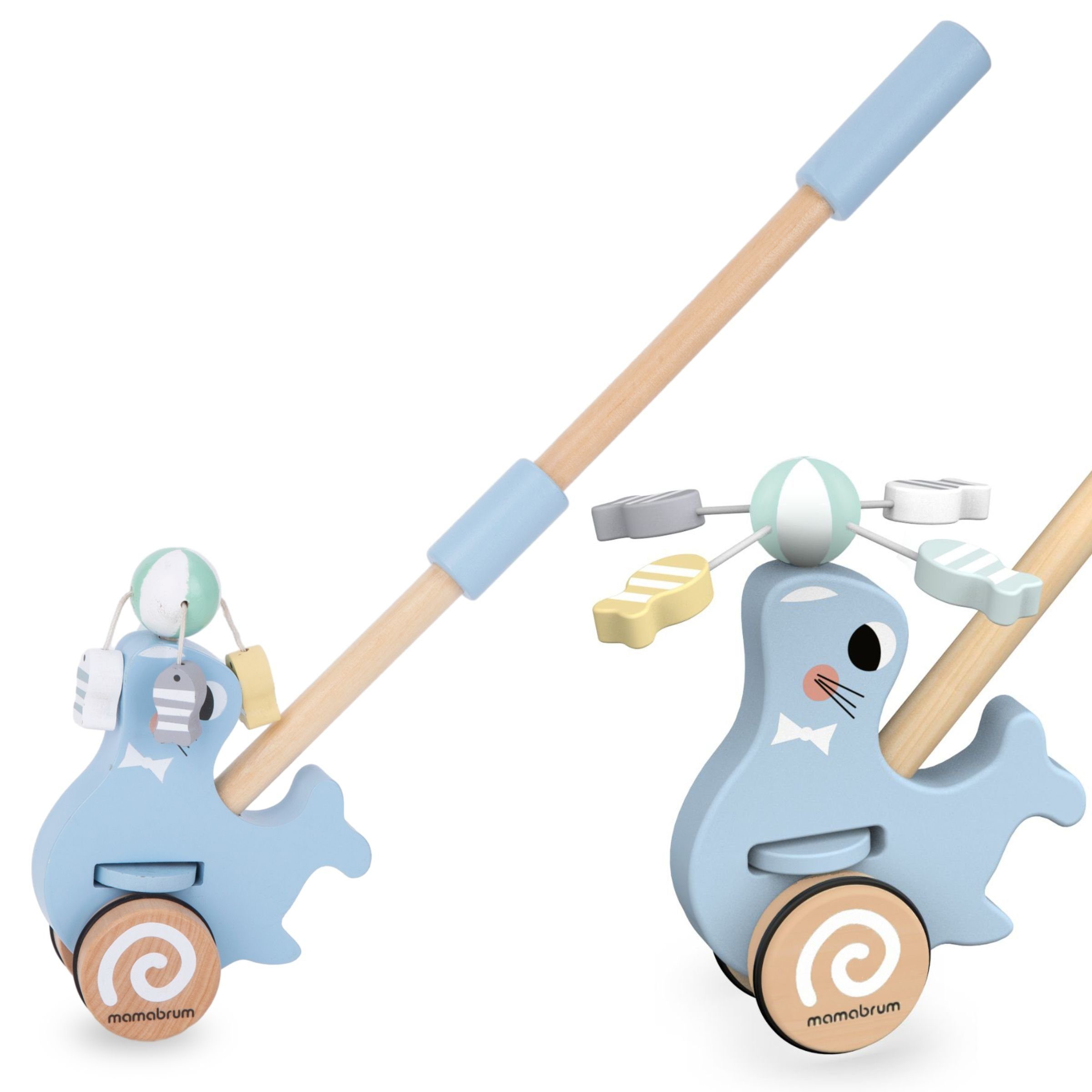 Mamabrum Lauflernhilfe Schiebetier Seehund - Lauflernspielzeug aus Holz günstig online kaufen