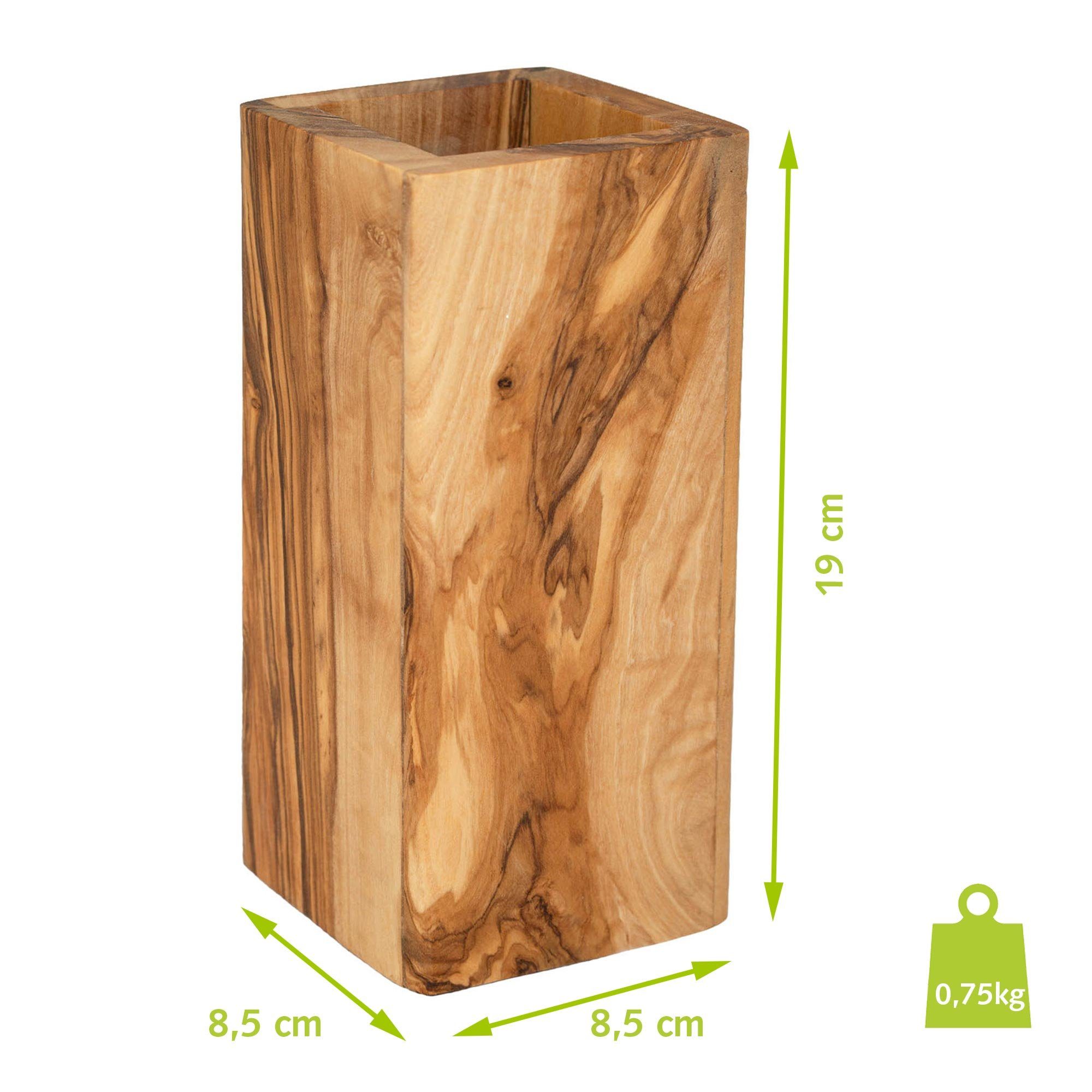 NATUREHOME Besteckhalter Halter für Küchenhelfer Olivenholz, (1-tlg), Nachhaltig und Vegan