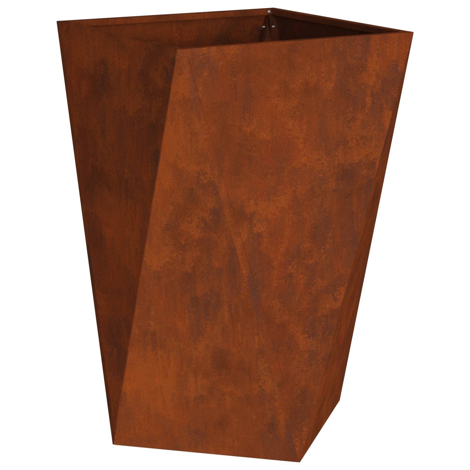 vidaXL Blumentopf Pflanzkübel Rostig 50 x 50 x 75 cm Wetterfeststahl (1 St)