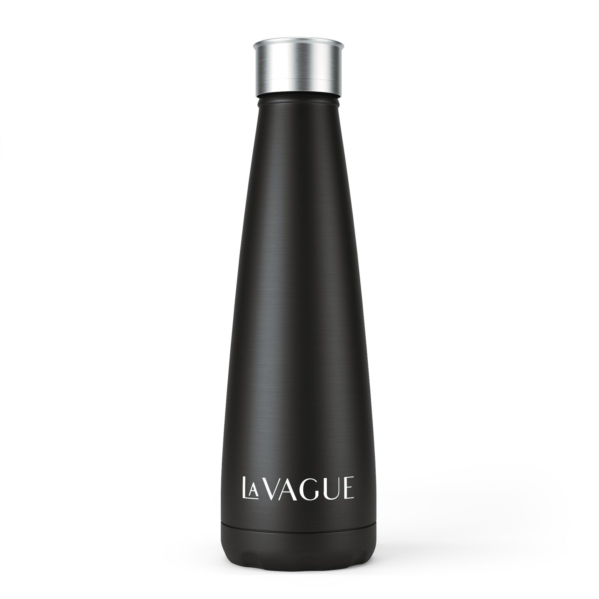 LA VAGUE Isolierflasche GRAVITY edelstahl-isolierflasche, Doppelwandige Wasserflasche aus Edelstahl schwarz