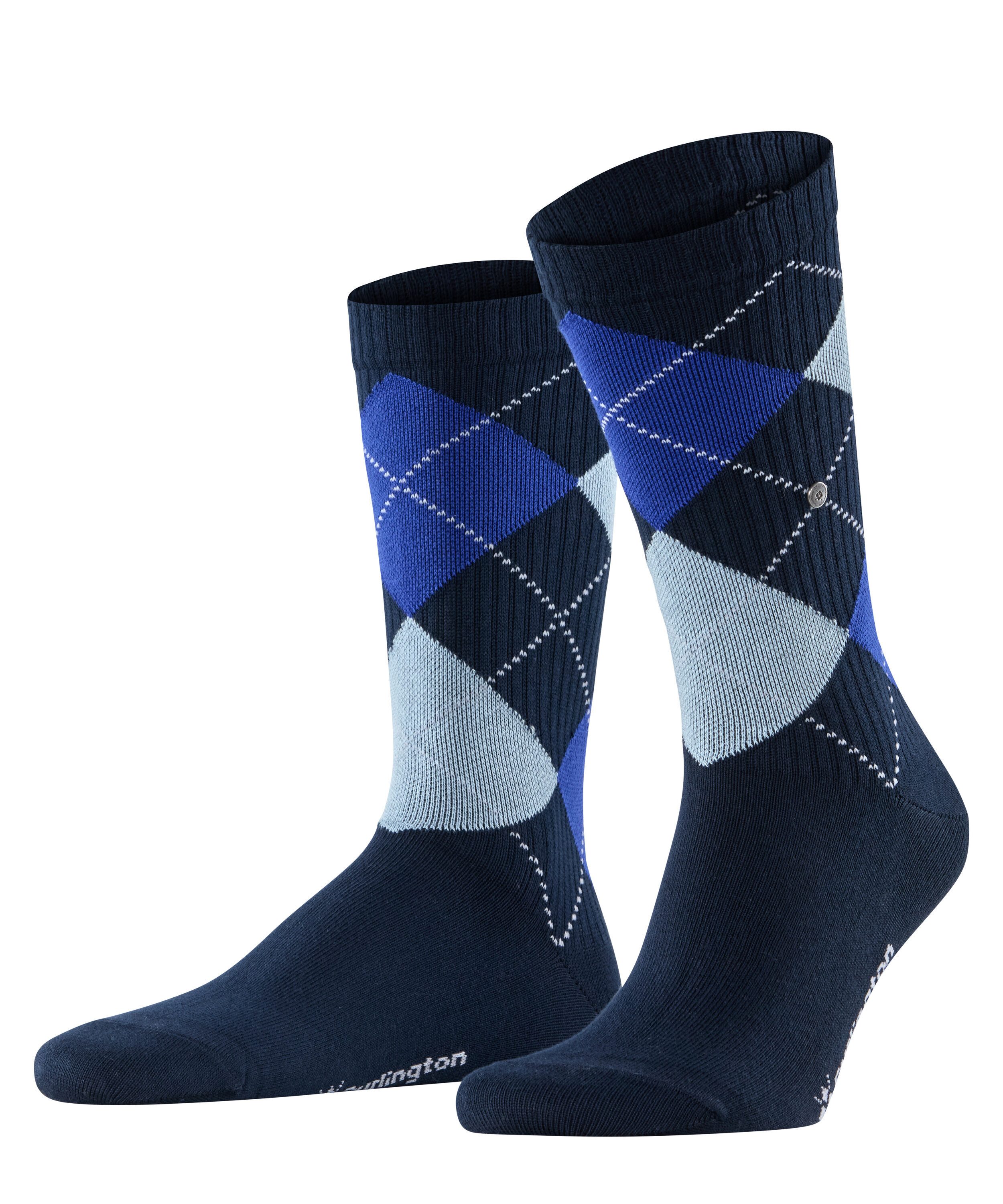 Burlington Socken Rib Court Einheitsgröße 40-46, Argyle-Muster, feine Rippenstruktur
