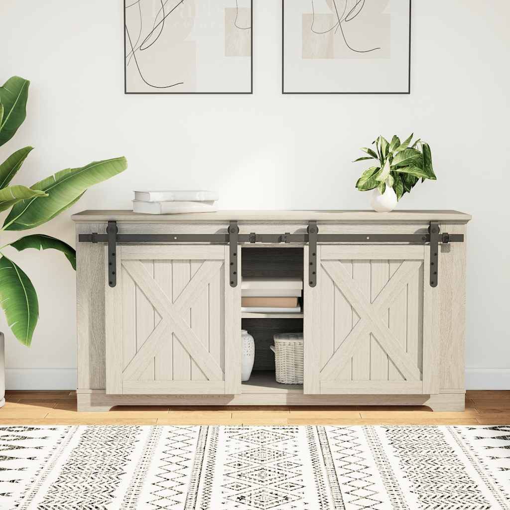 vidaXL Zimmertür 122 cm Schiebetürbeschlag Set für Schranktüren 122 cm Karbonstahl inkl