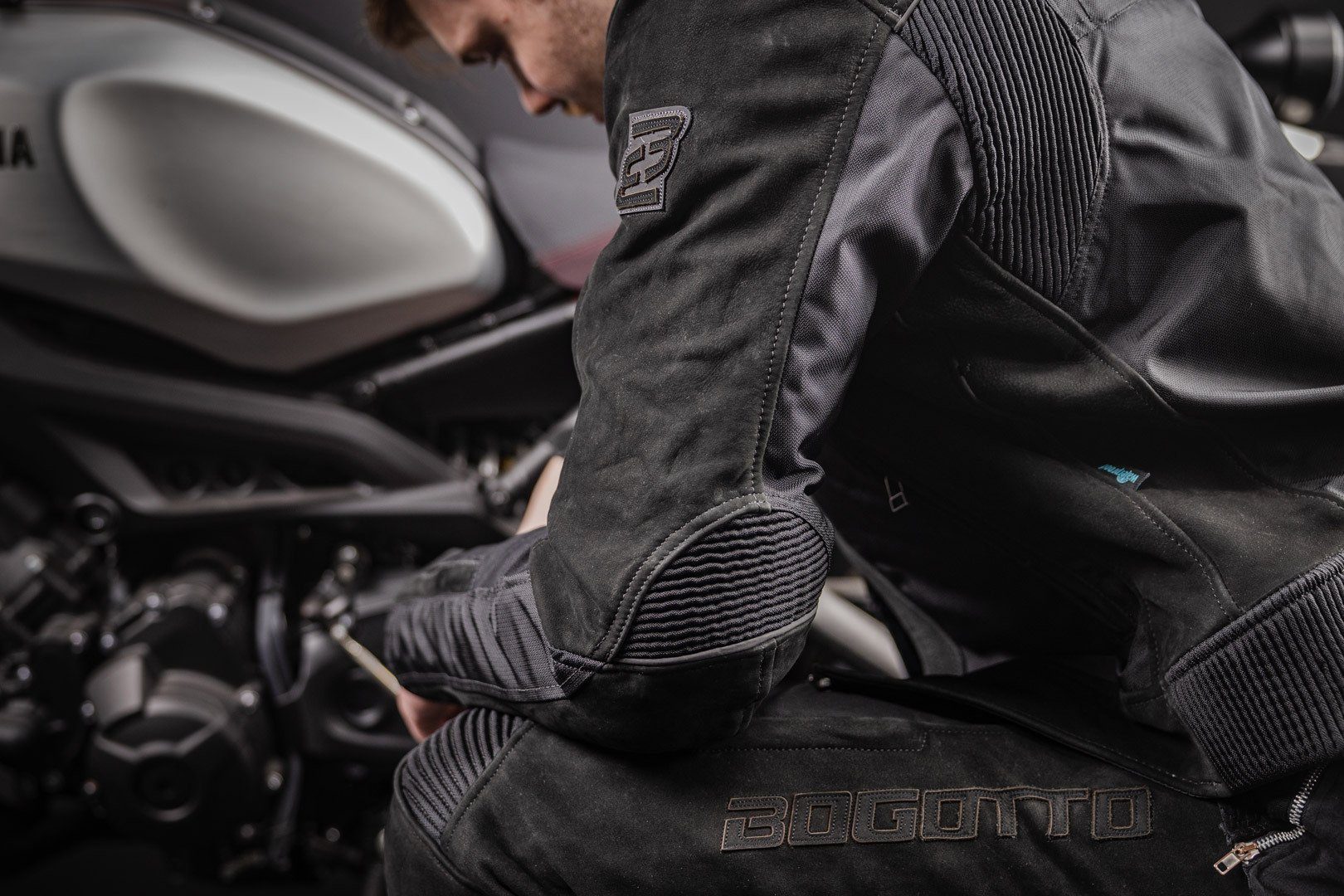 Bogotto Motorradhose Tek-M wasserdichte Motorrad Leder / Textilhose