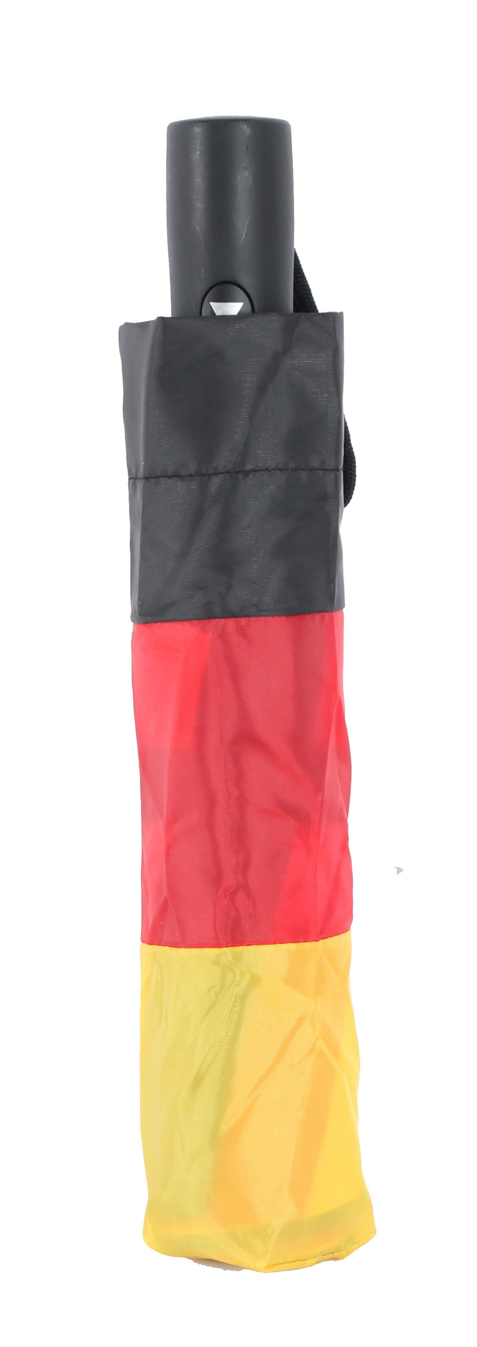 COFI 1453 Taschenregenschirm perfekt für Deutschlandfans ⌀100 cm Regenschirm Schwarz, Rot, Gelb