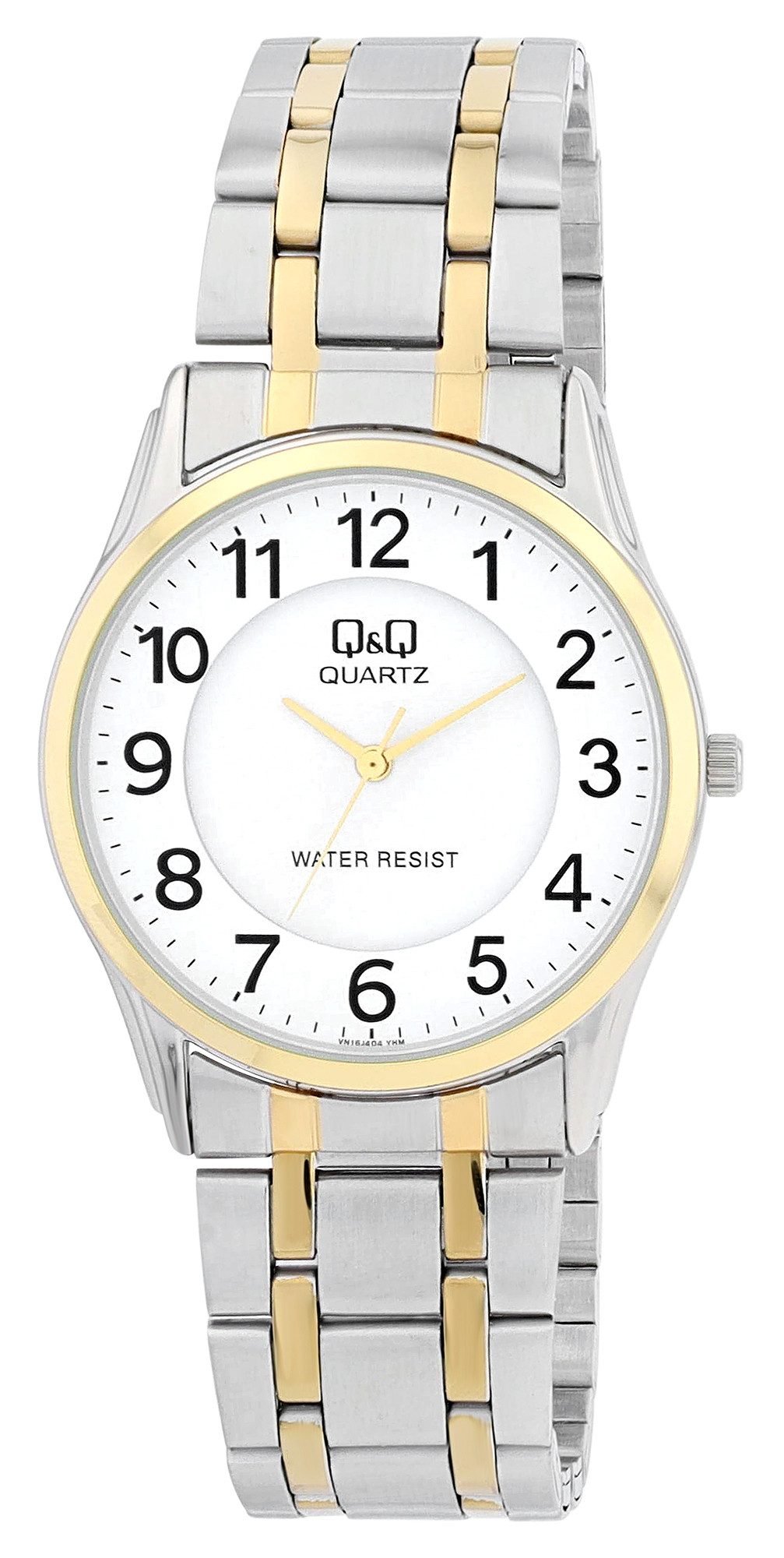 Q&Q Quarzuhr VN16J404Y Herrenuhr mit Edelstahlband, 3 BAR, bicolor