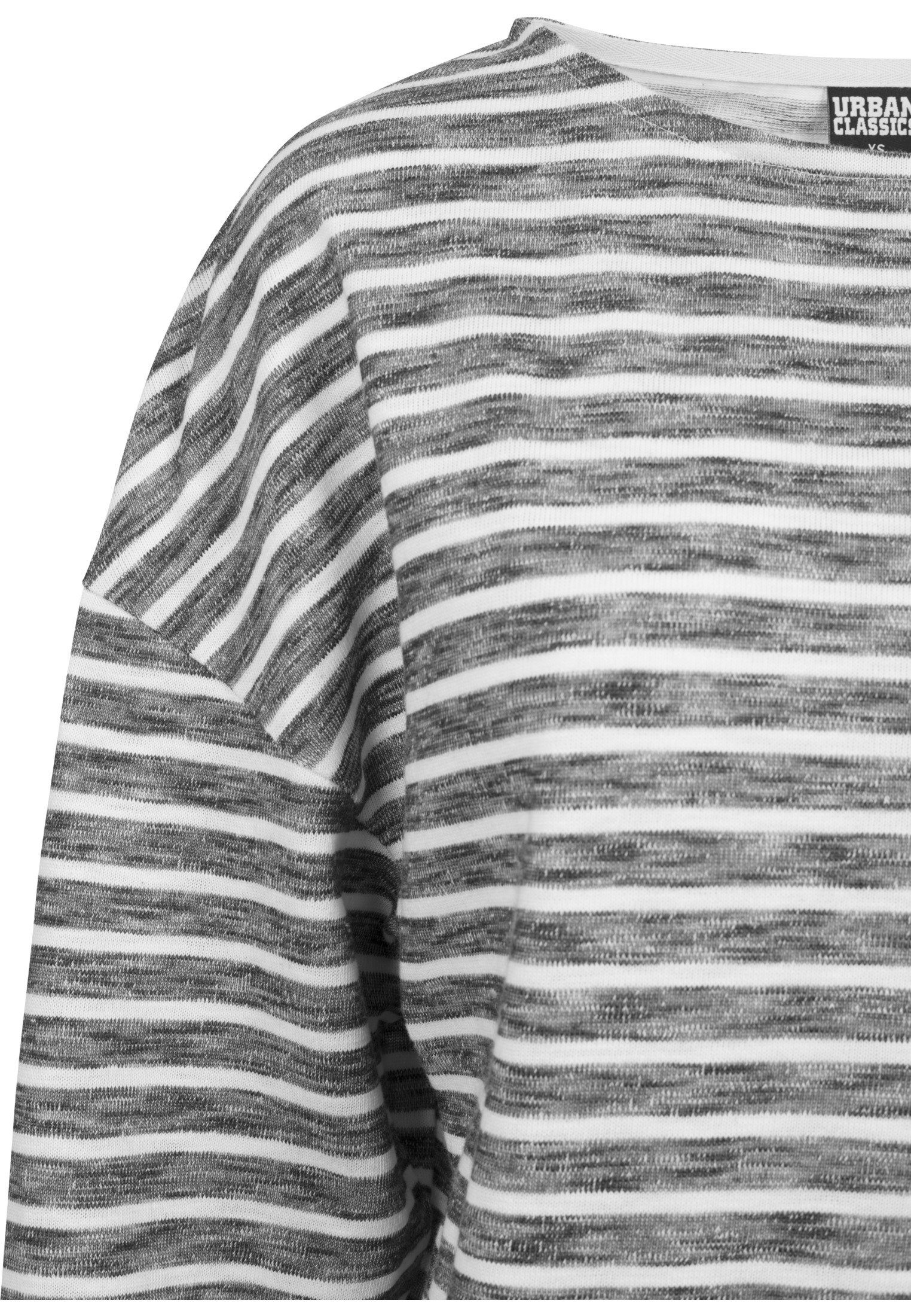 URBAN CLASSICS Damen (1-tlg) Sweater Stripe Pullover black/white Oversize Ladies