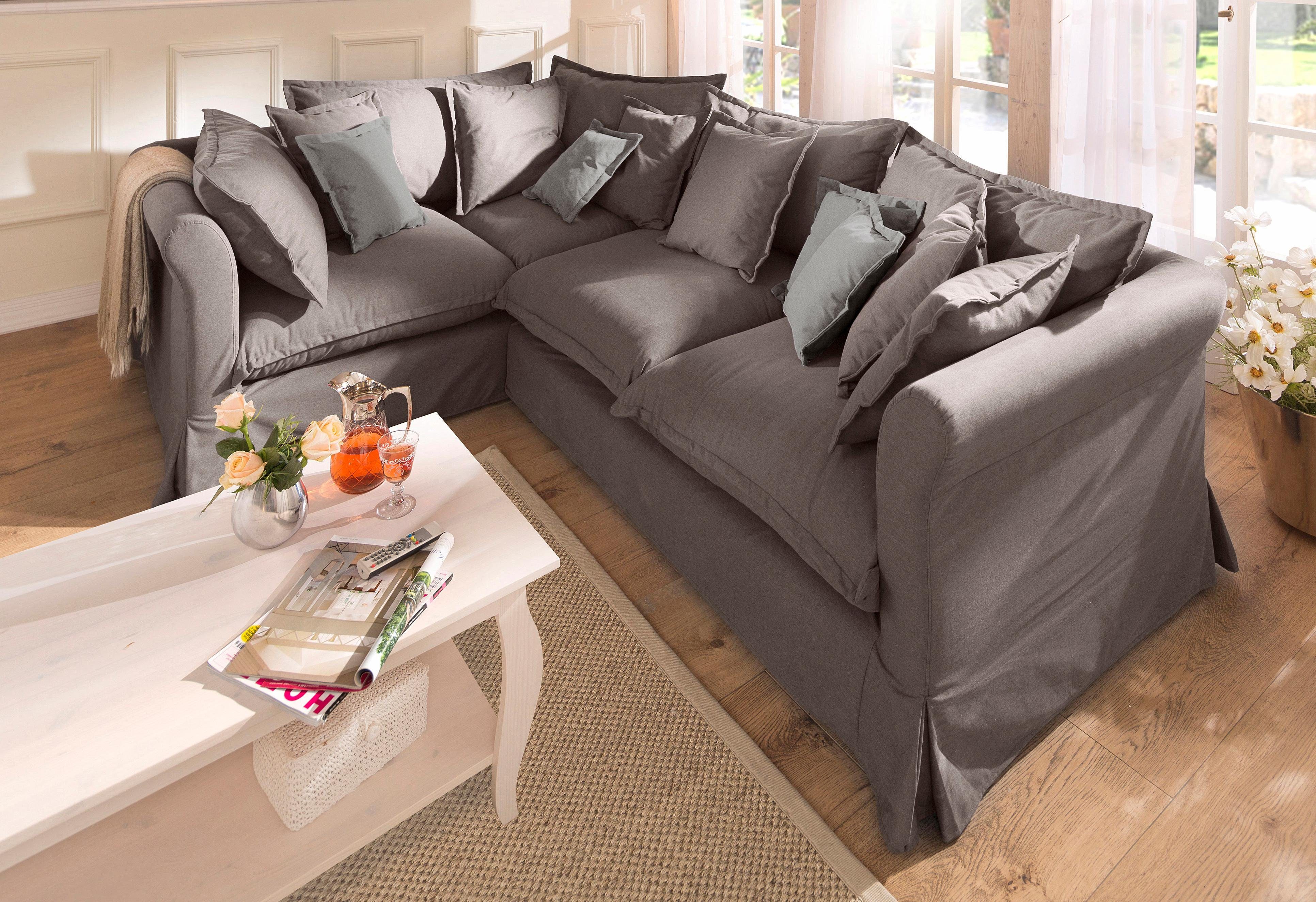 Home affaire Ecksofa "Luise L-Form", mit vielen losen Kissen und abnehmbare günstig online kaufen