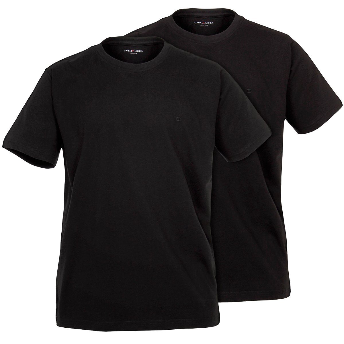 CASAMODA Rundhalsshirt Übergrößen Doppelpack T-Shirts schwarz CasaModa | T-Shirts