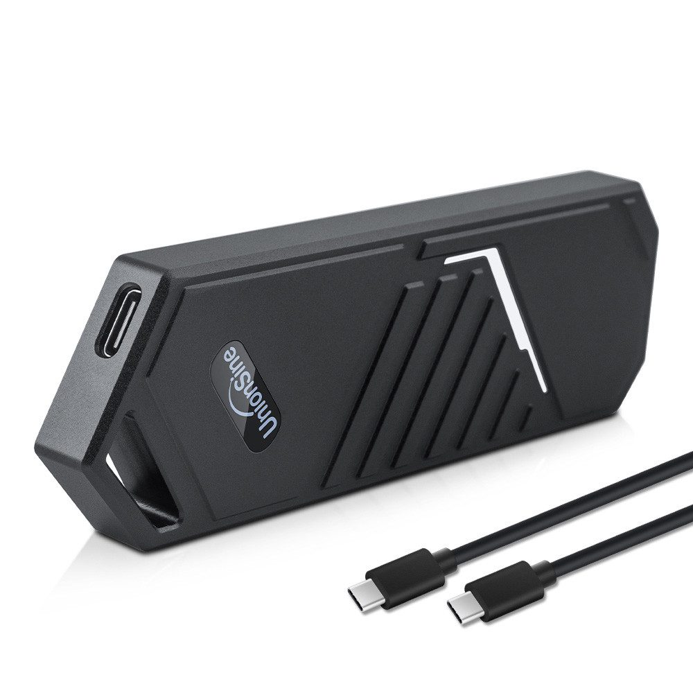 UnionSine Festplatten-Gehäuse UnionSine KEF102 M2 SSD-Gehäuse NVMe USB 3.2 Typ C Gen2 SSD-Gehäuse, für 2230, 2242, 2280