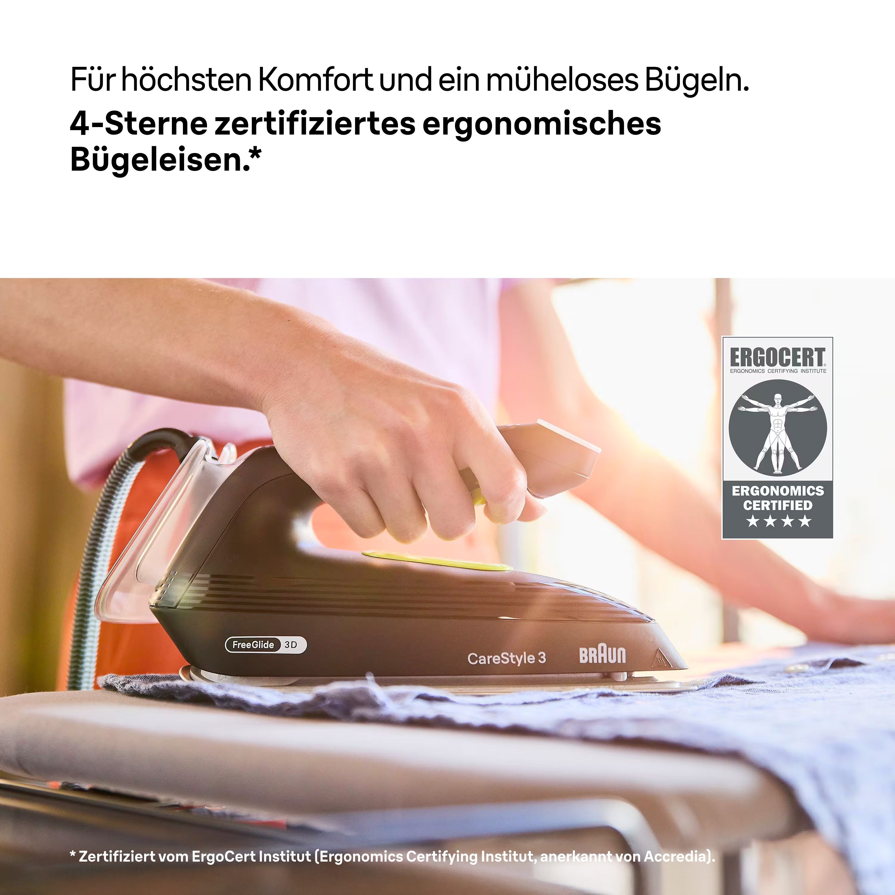 Braun Dampfbügelstation CareStyle 3 IS 3257 BK - 7,5 bar, 500 g Dampfstoß, 1,8 l Wassertank, 1800 ml Wassertank, 130 g Dampfmenge, EloxalPlus Bügelsohle, Easy CalcClean Entkalkung