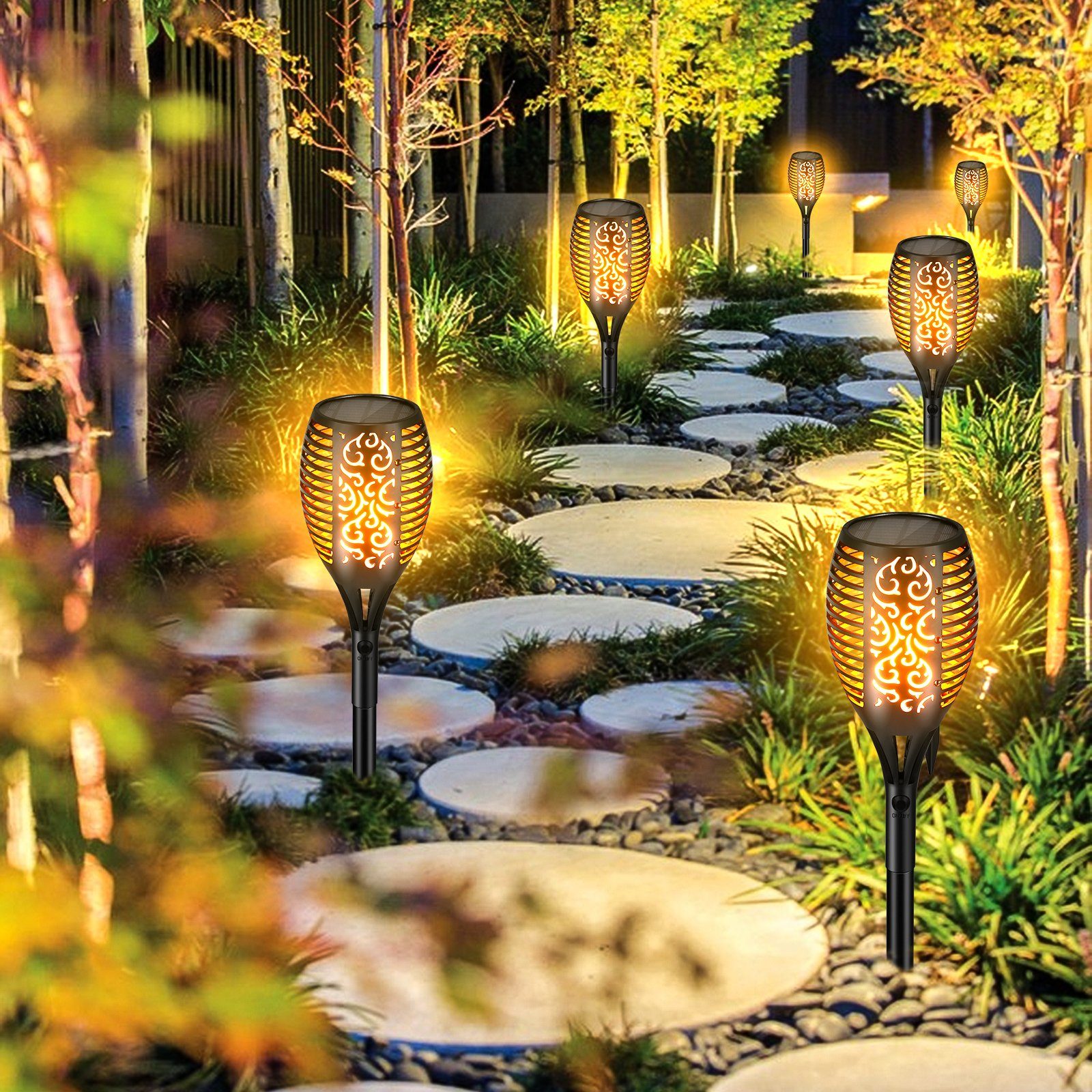 WILGOON LED Solarleuchte Gartenfackel Wasserdichte Solar günstig online kaufen