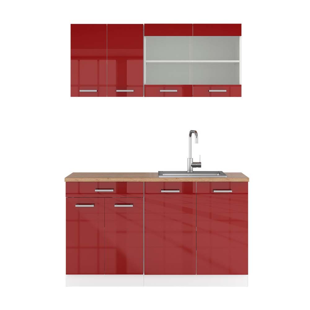 Vicco Küchenzeile R-Line, Weiß/Anthrazit, 300 cm, günstig online kaufen