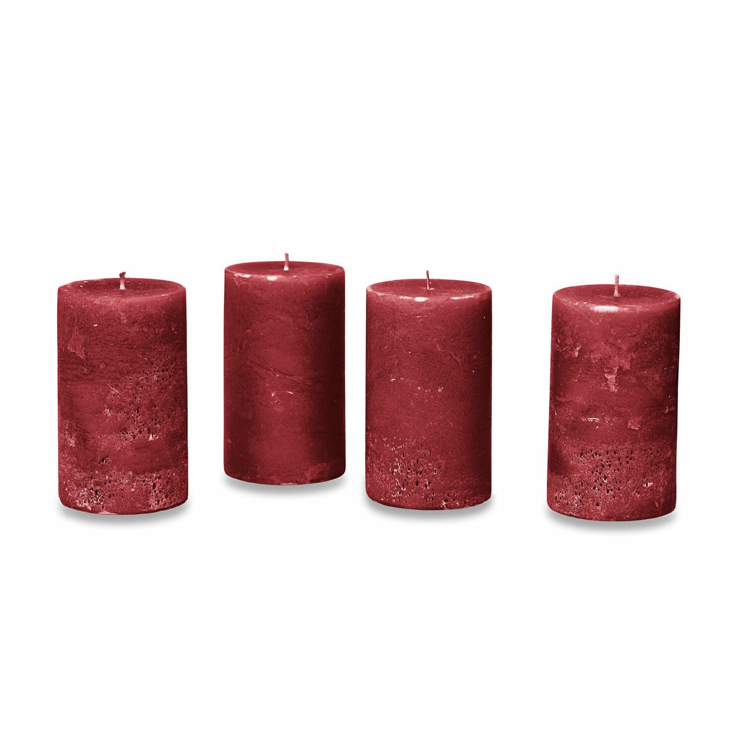 Mirabeau Stumpenkerze Kerze 4er Set Braga rot (4er Set, 4er Set), none