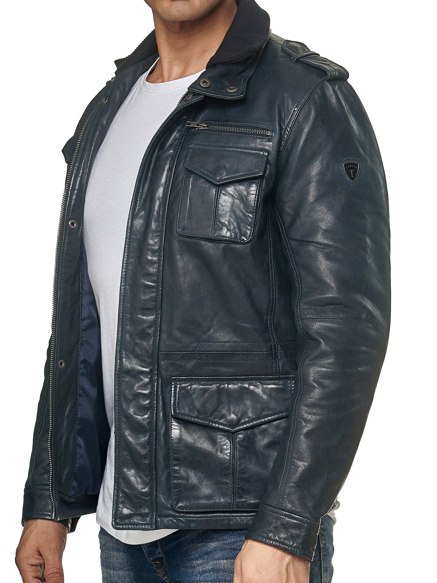 Tazzio Lederjacke 19706 Leder Jacke im Trenchcoat-Look