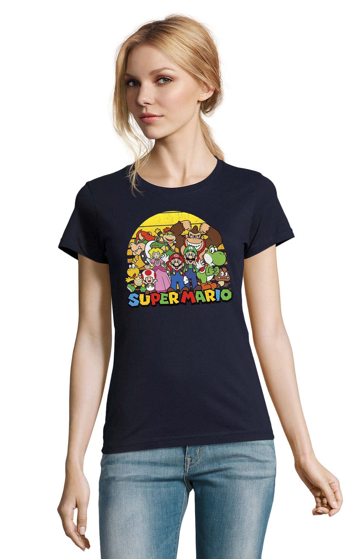 T-Shirt SuperMarioSun Damen T Shirt Gaming Print Retro Kult Motiv Style