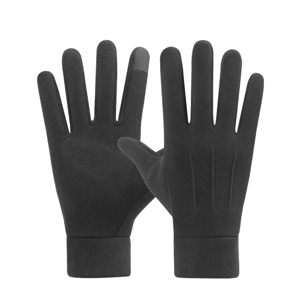 LAPA HOME Fleecehandschuhe Touchscreen Winter Fahrradhandschuhe Warm Sporthandschuhe Handschuhe (Paar) Winddicht Handschuhe für Outdoor Skifahren Radfahren Herren-Schwarz | Fleecehandschuhe