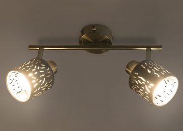 etc-shop LED Deckenleuchte, Leuchtmittel nicht inklusive, Decken Leuchte Wohn Ess Zimmer Samt silber Dielen Spot Lampe
