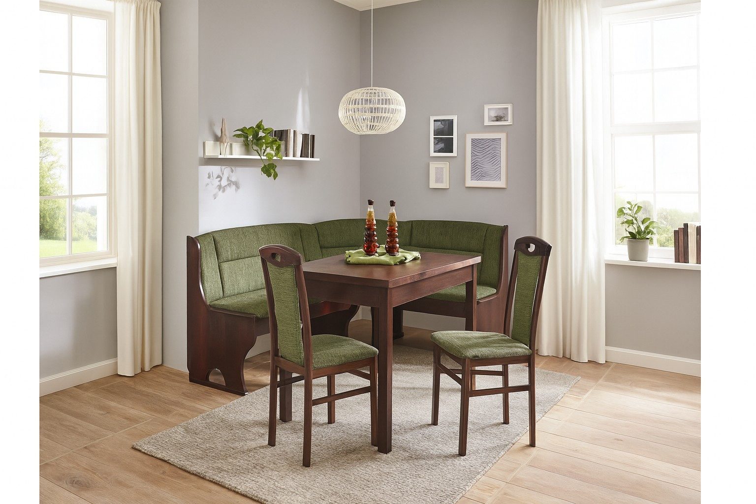 moebel-direkt-online Eckbankgruppe 4tlg. Eckbankgruppe, Stellfläche 125x165 cm, (Spar-Set, 4tlg. Set)