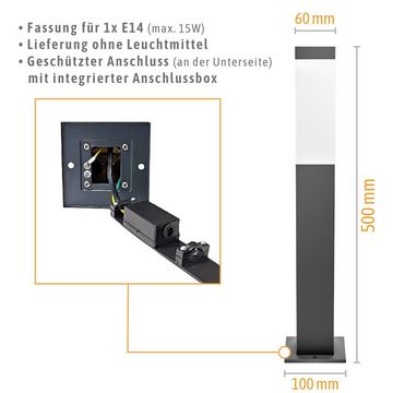 SSC-LUXon LED Gartenstrahler DRADO Wegeleuchte Aussen in anthrazit Sockelleuchte mit E14 Fassung