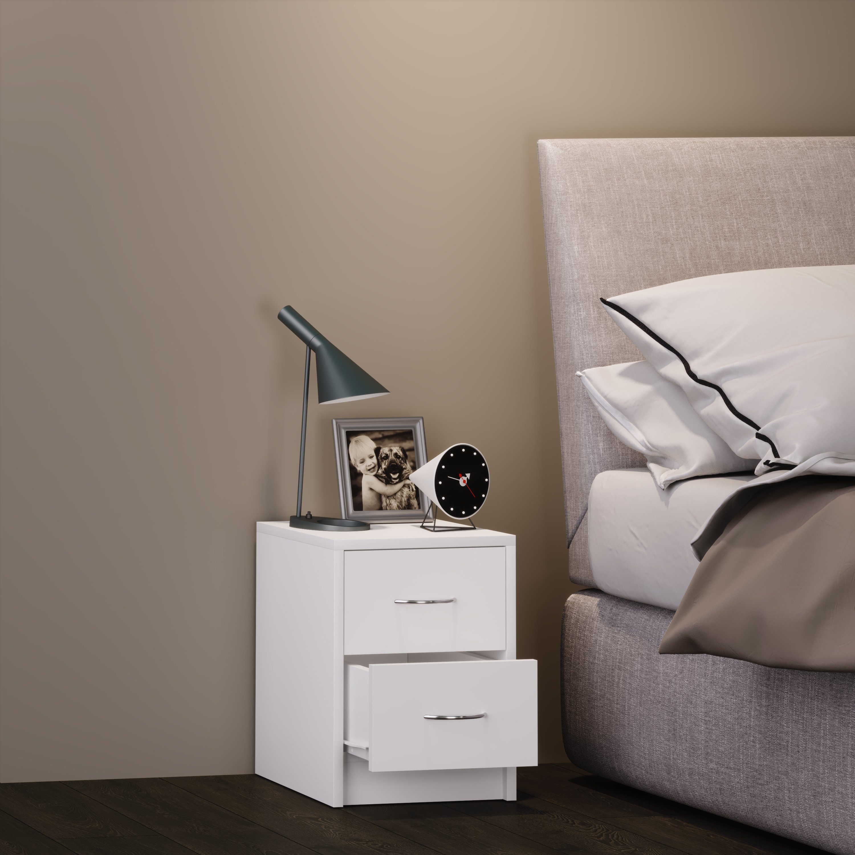 VCM Nachttisch Nachtkonsole Boxal H. 40 x B. 35 x T. 35 cm, Nachtschrank, Beistelltisch, Nachtkommode