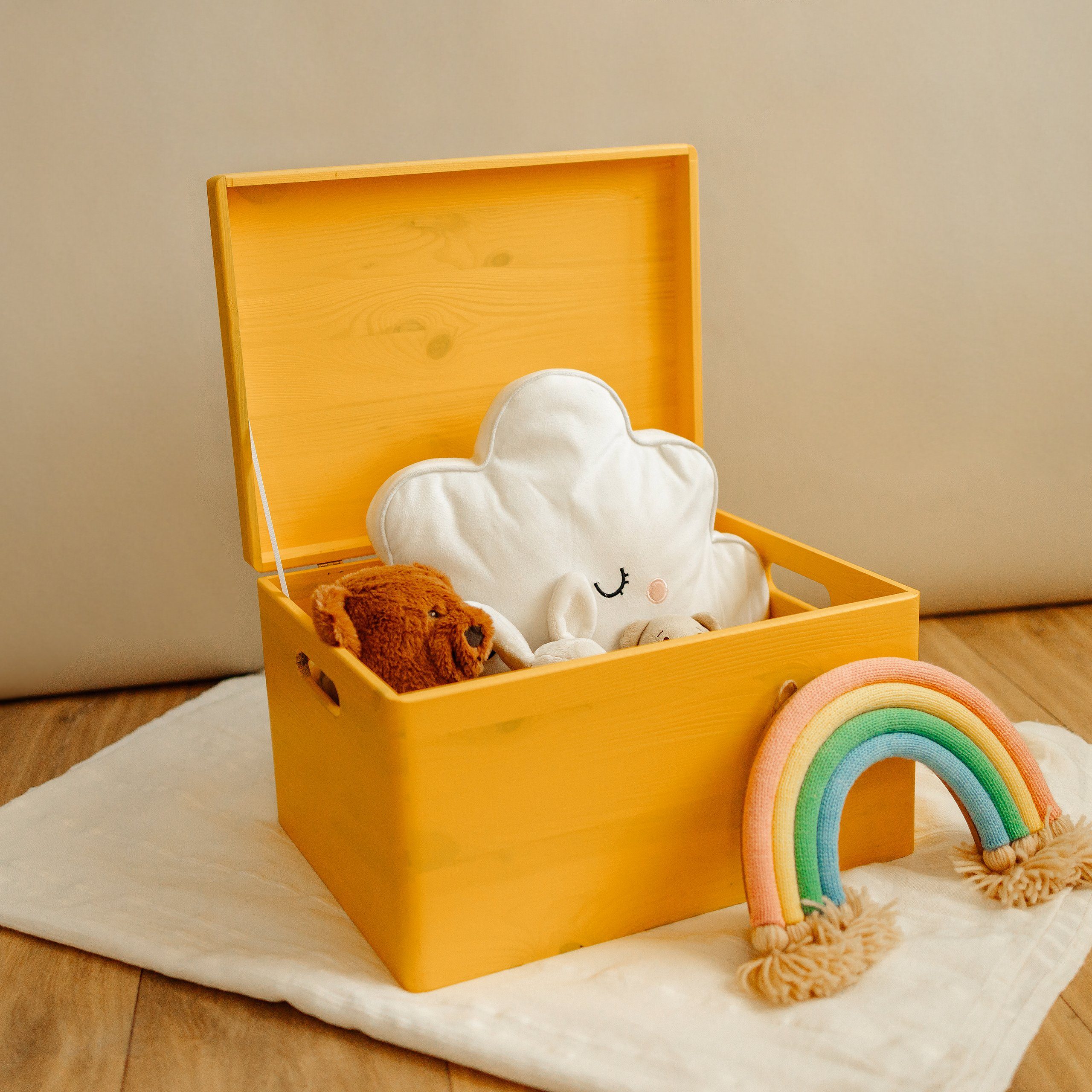 Creative Deco Holzkiste mit Deckel XXL groß 40x30x24 cm Erinnerungsbox Baby günstig online kaufen