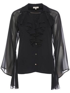 Sarah Kern Blusenshirt Georgettebluse figurumspielend mit Rüschendetails