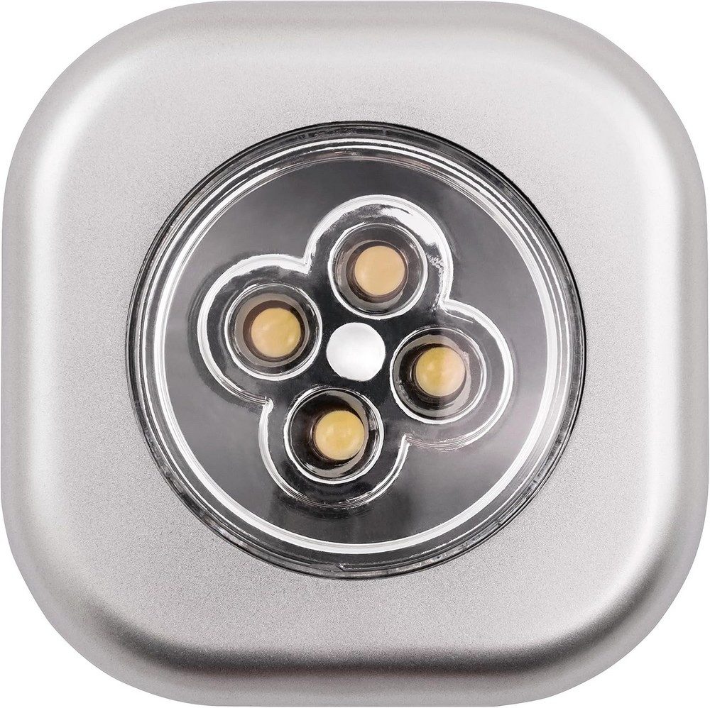 DIW LED-Leuchtmittel 3er Set LED Klebeleuchte LK4 mit Klebefolie, 70x70x24mm, silber, Kleben, Schrauben, 3 St., tageslichtweiß, 0,2W, tageslichtweiß, 6400K