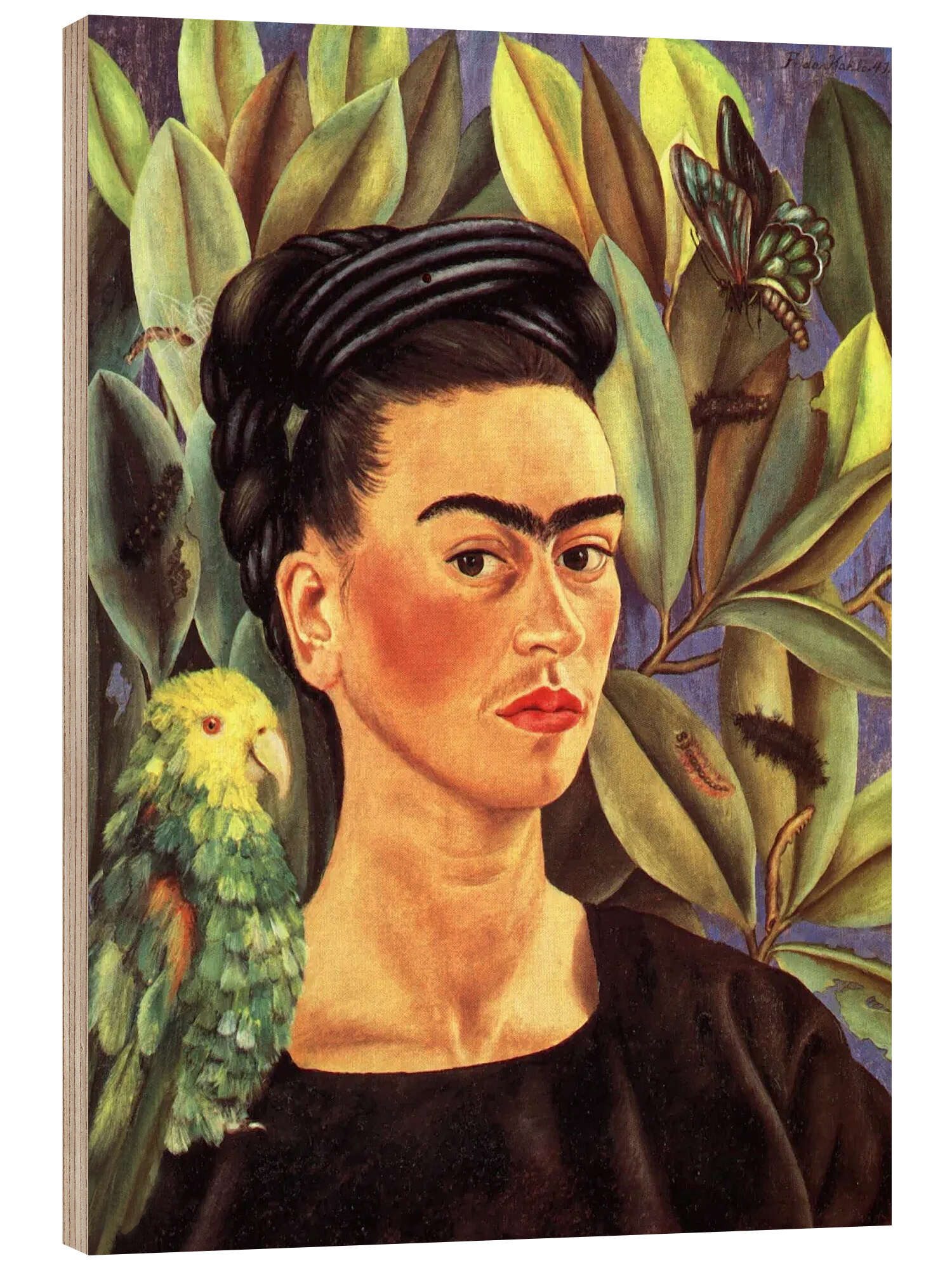 Posterlounge Wandbild Selbstporträt mit Bonito, 1941, Frida Kahlo, erhältlich als Poster, Leinwandbild, Wandsticker oder Acrylglasbild