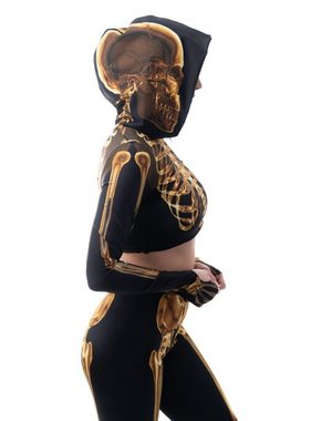 Metamorph Kostüm Golden Bones Skelettkostüm, Nur noch Haut und Knochen: bauchfreier Halloweendress im Röntgen-Look