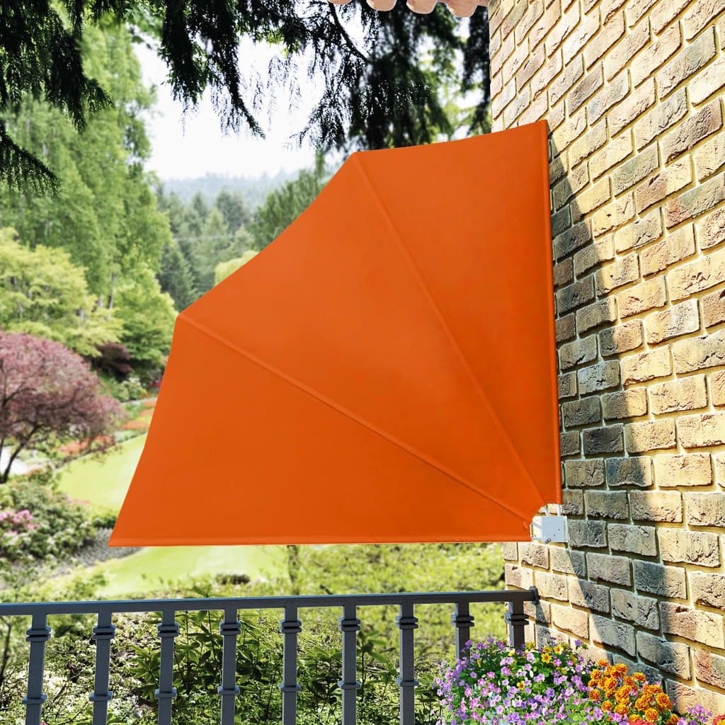 vidaXL Seitenmarkise 140 x 140 cm Faltbarer Balkonfächer Terracotta-Rot 140x140 cm