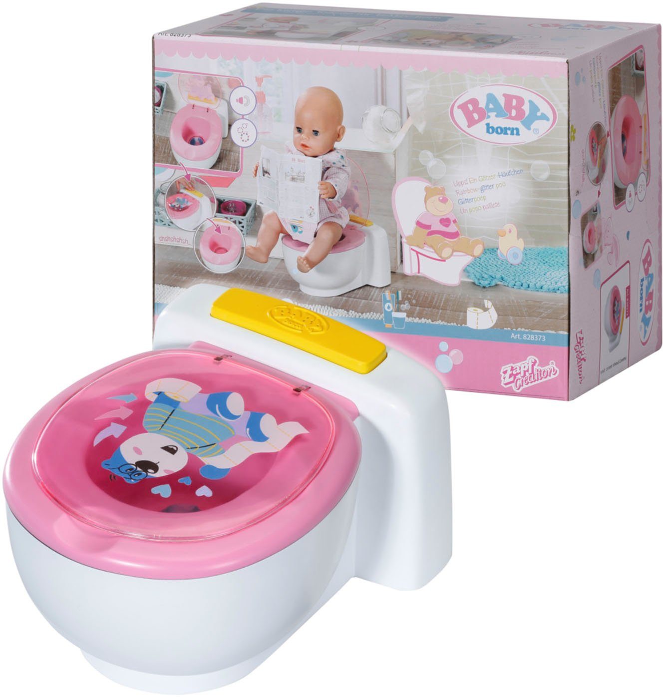 Baby Born Puppen Toilette Bath, mit Sound, Häufchen verschwindet per  Knopfdruck | Puppen