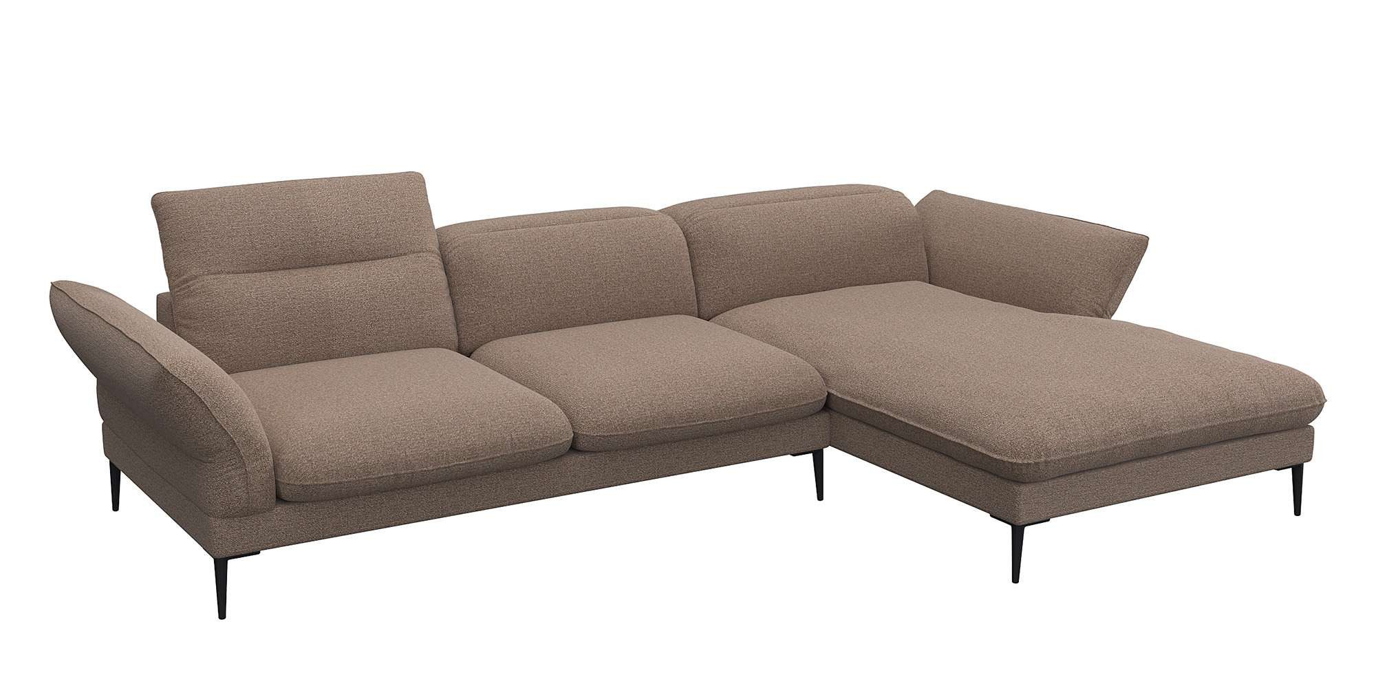 FLEXLUX Ecksofa Salino, Funktionssofa mit Recamiere, Relaxsofa, Ecksofa, mit Arm- und Kopfteilverstellungen, Kaltschaum im Sitz, B/T 307/182 cm