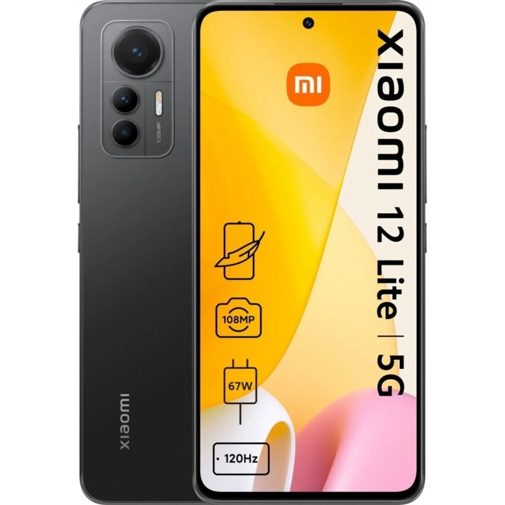 Xiaomi 12 Lite 5G 256 GB / 8 GB - Smartphone - schwarz Smartphone (6.55 Zoll, 256 GB Speicherplatz, Fingerabdrucksensor im Display)