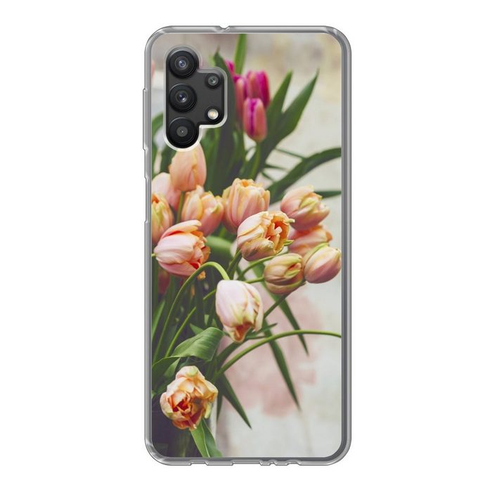 MuchoWow Handyhülle Wälder mit Tulpen Handyhülle Samsung Galaxy A32 5G Smartphone-Bumper Print Handy