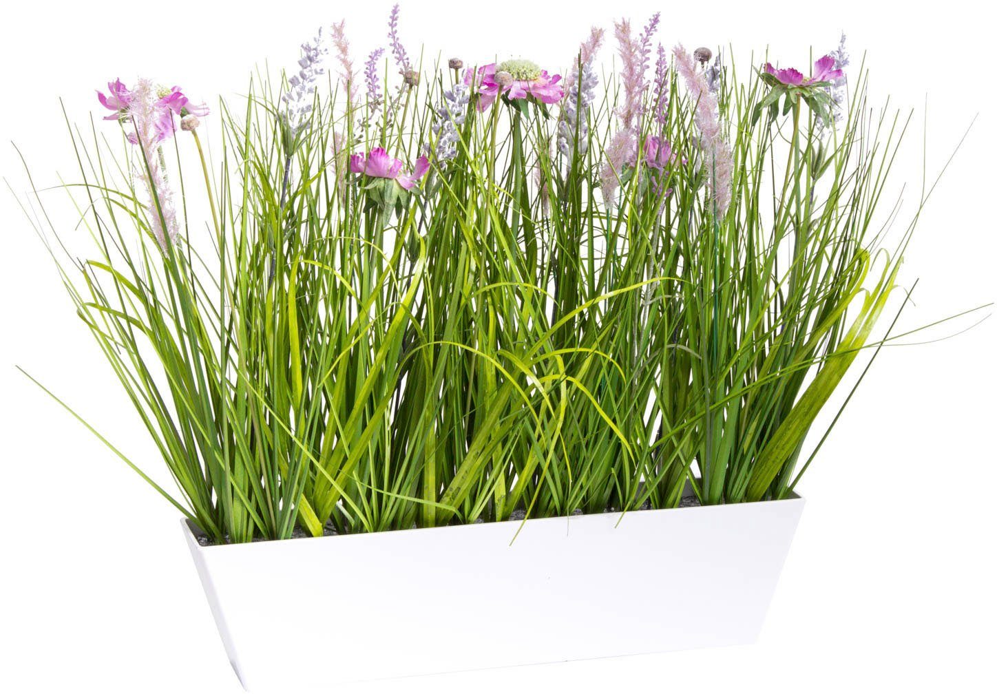 Gras, im Kunststofftopf 42 cm Botanic-Haus, Höhe Wiesenblumen Kunstblume