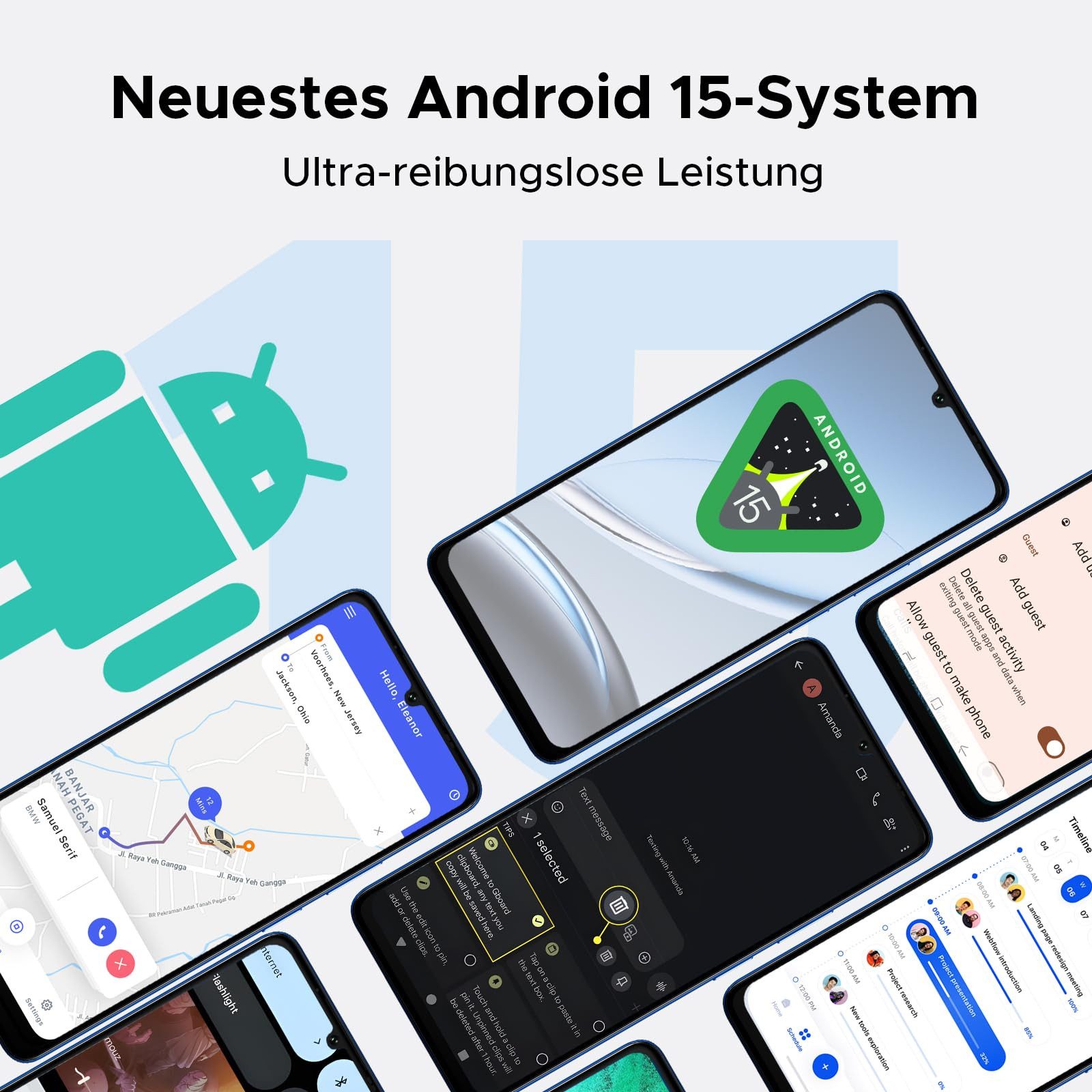 DOOGEE Note 59 32GB RAM+128GB ROM/2TB-TF 5G Smartphone (17,15 cm/6.75 Zoll, 128 GB Speicherplatz, 16 MP Kamera, Android 15, 6250mAh, 6.75" HD+ 120Hz, NFC, GPS,  – Bild 3 von 5