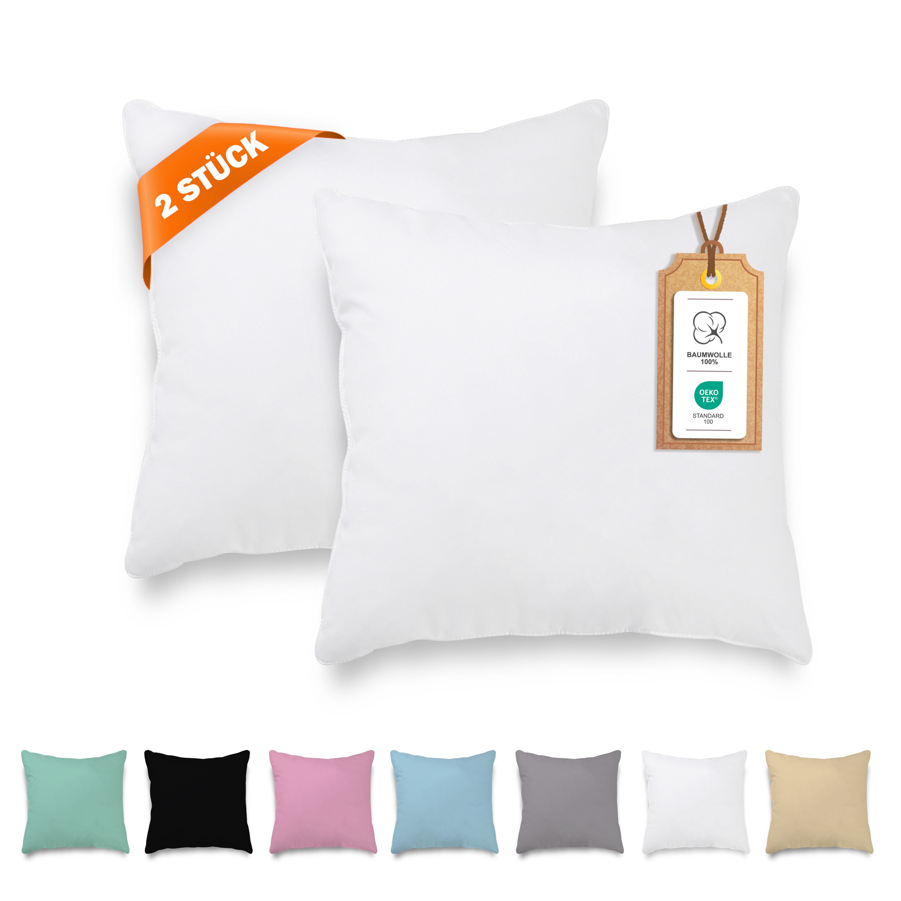 Veluna Home Kissenbezüge 100% Baumwolle(2er-Set) Renforcé Kissenbezug mit R günstig online kaufen