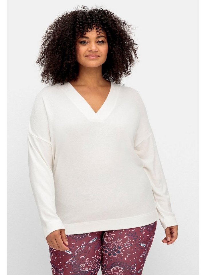 sheego by Joe Browns Sweatshirt Große Größen aus softem Feinstrick, mit  kleiner Stickerei
