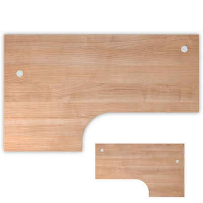 bümö Tischplatte DIY Schreibtischplatte, Eckform: 200 x 120 cm- Dekor: Nussbaum
