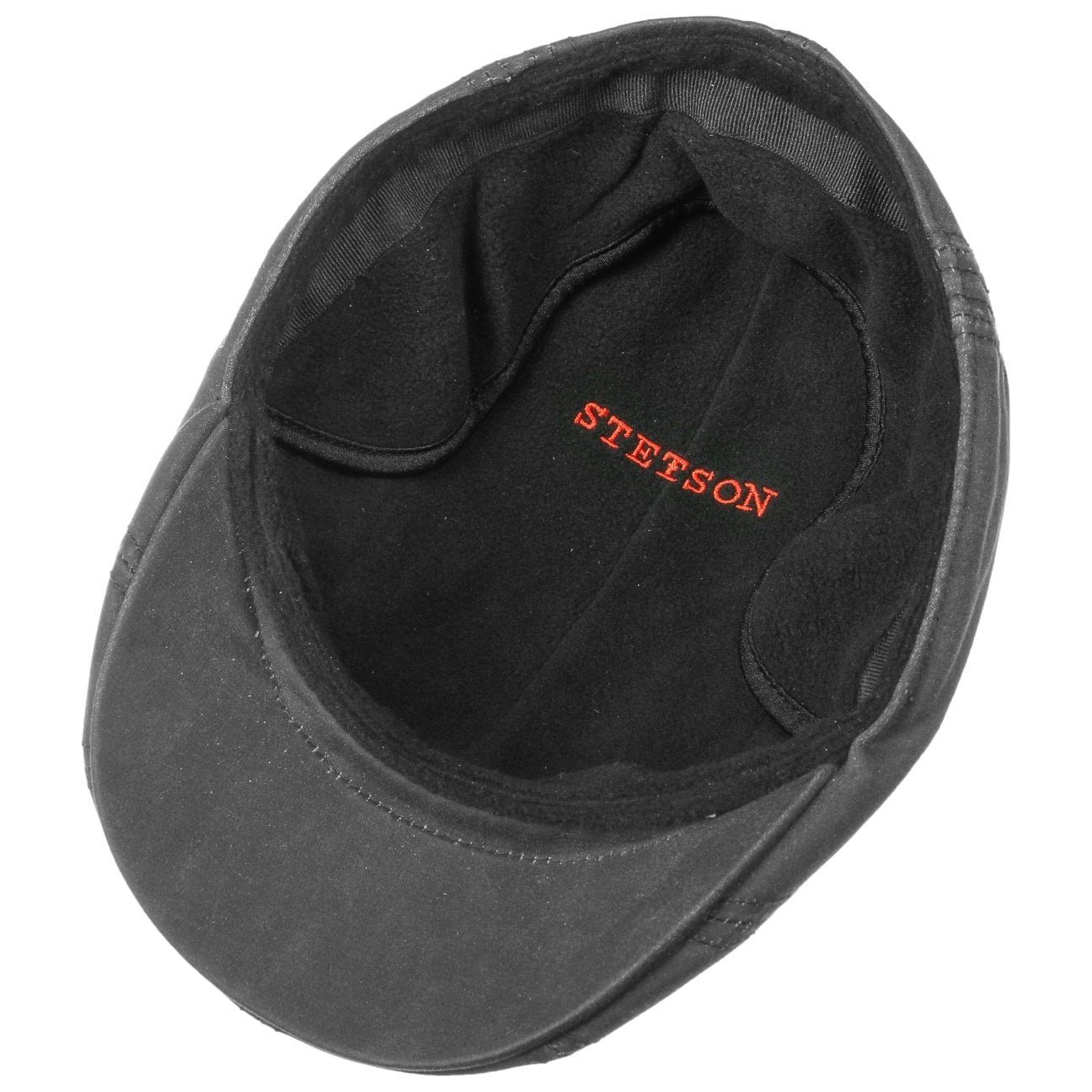Cap schwarz mit Stetson (1-St) Schirm Flatcap Flat
