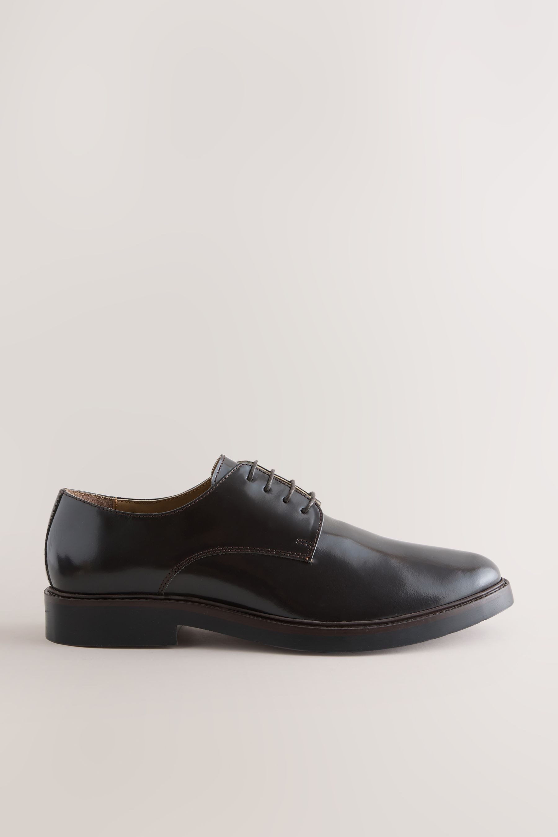 Next Glänzende Derby-Schuhe aus Leder Schnürschuh (1-tlg)