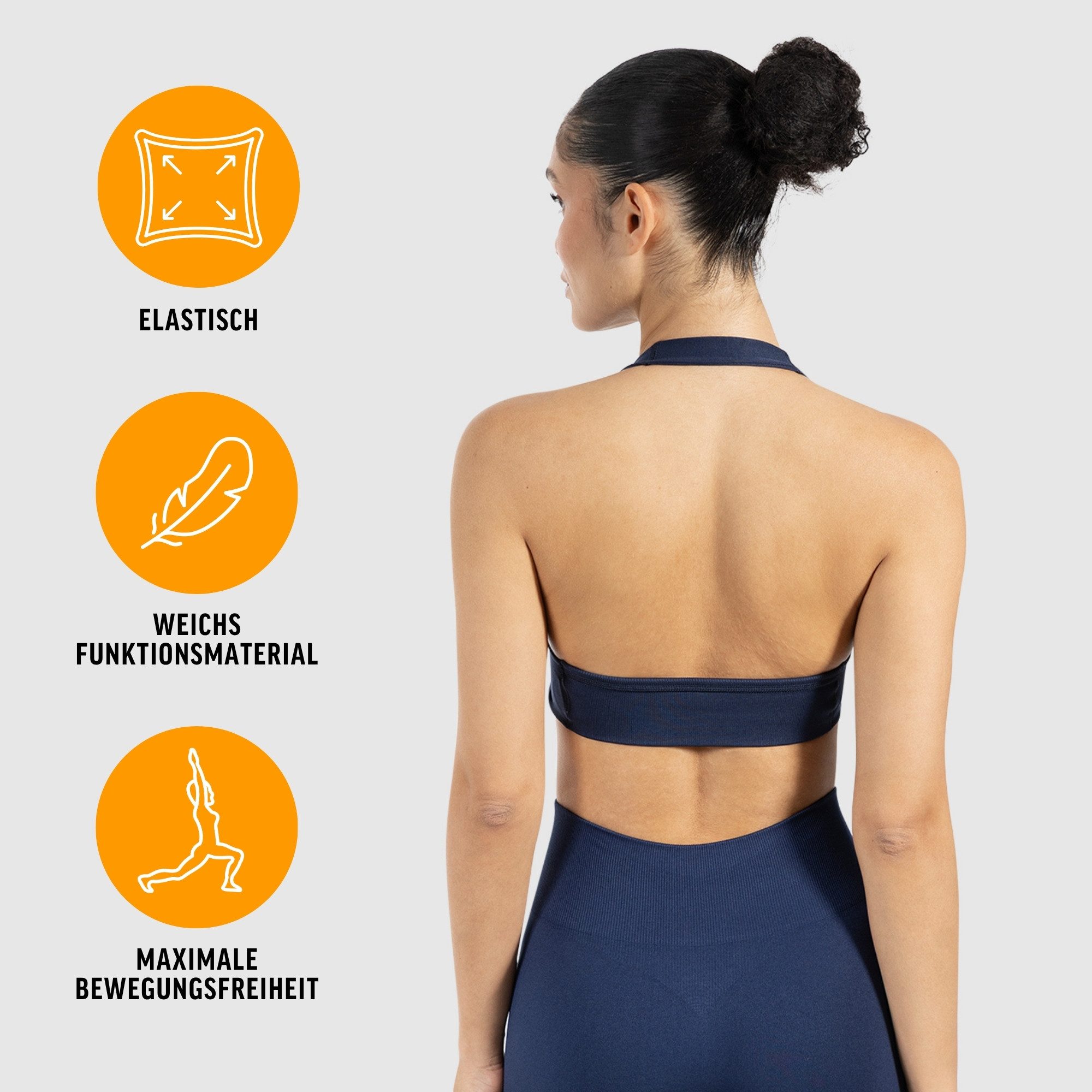 Smilodox Sport-BH Myrah Twisted, Shaped Fit Wickel-V-Ausschnitt & offener Rücken Yoga Bra, elastisches Funktionsmaterial, Ohne Bügel, Alltag & Gym